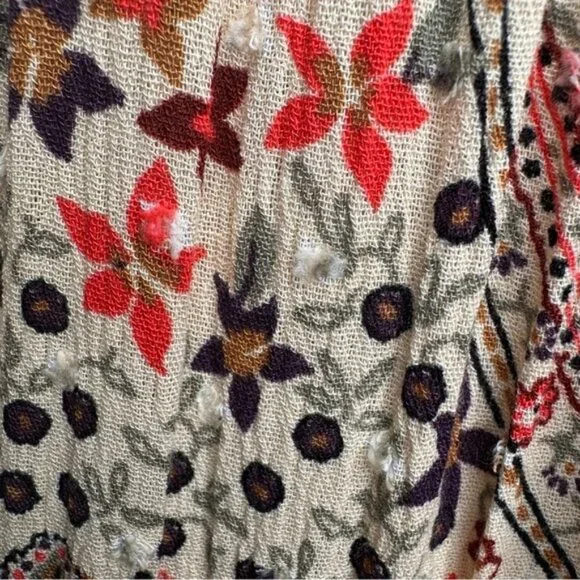 Torrid Babydoll Clip Dot Crinkle Gauze Crochet Neck Top Size 2x - Picture 9 of 16